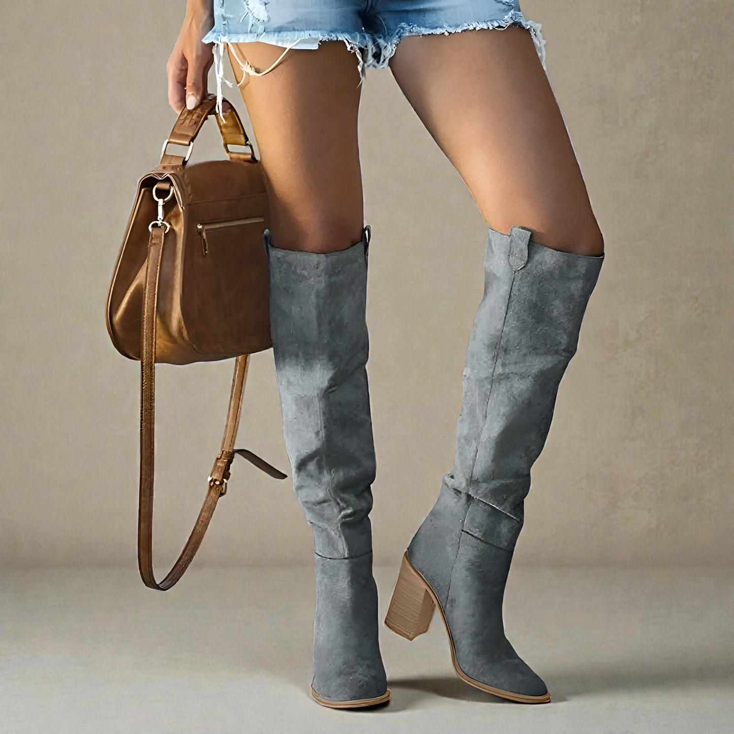 Women's Knee-High Block Boots - Vonnera