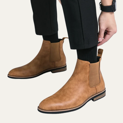 Alderton Men's Chelsea Boots Slip On Leather Smart Casual