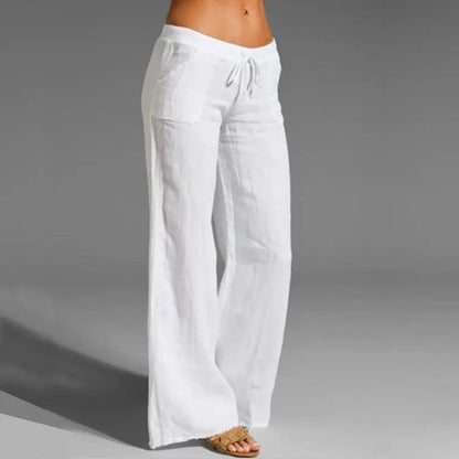 Women's Linen Summer Trousers Lightweight Beige