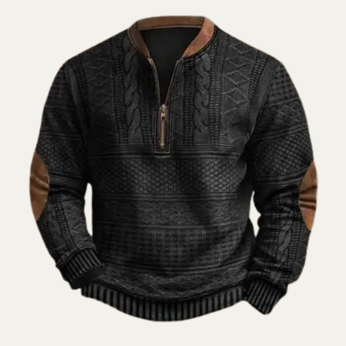 Alderford Men's Knit Sweater Half Zip Patterned - Vonnera