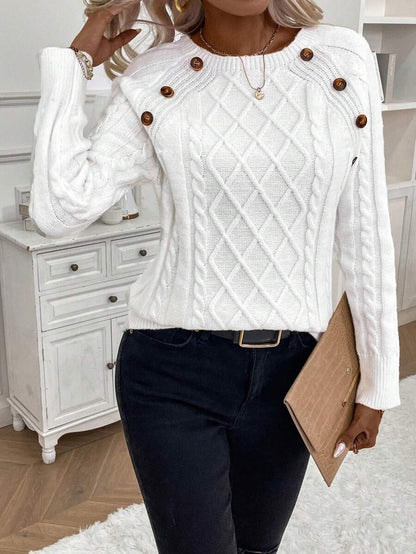 Women's Cable Round Neck Sweater