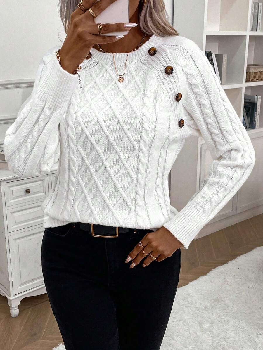 Women's Blouse Button Front Decorative Details