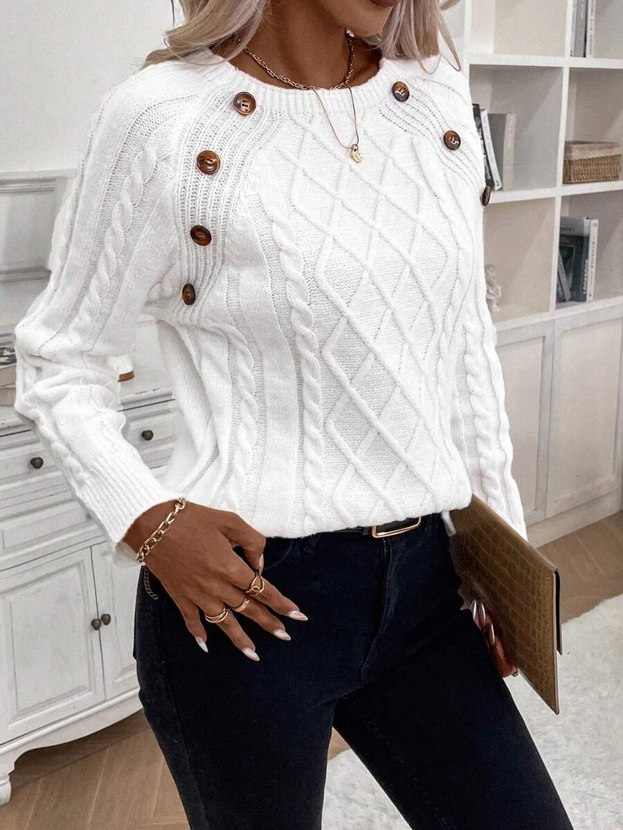 Women's Blouse Button Front Decorative Details