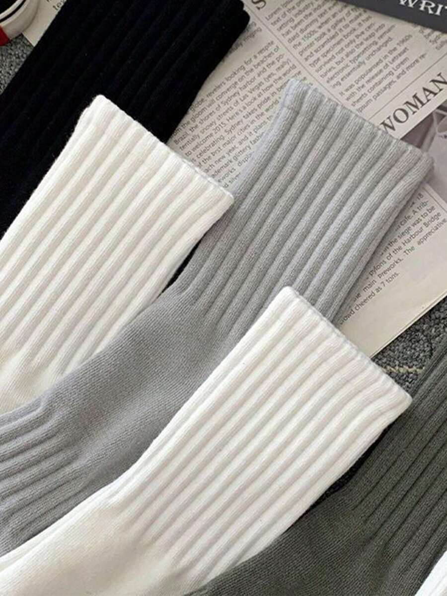 Women's Ribbed Crew Socks Ruffled Edge