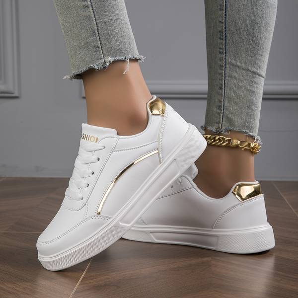 Women's Orthopedic Sneakers PU Leather White - Vonnera