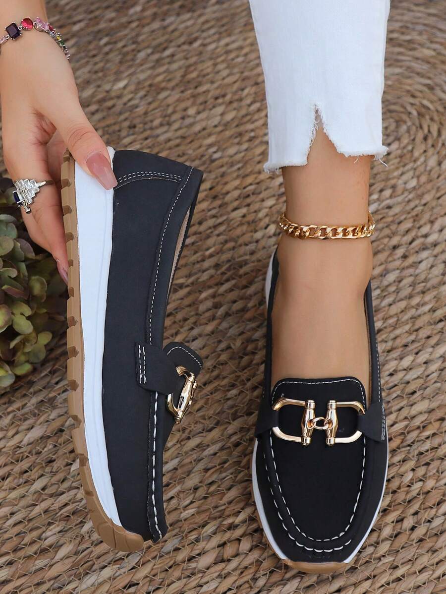 Hazzie Women's Slip-On Loafers Flat Leather Shoes