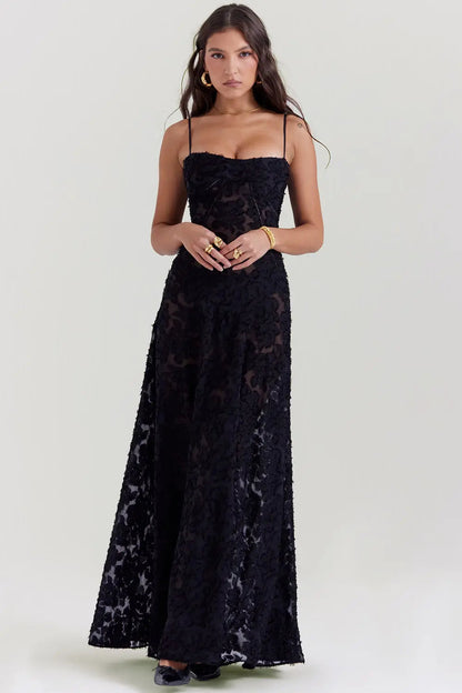 Gretchen™ | Long Summer Dress with Open Back and Adjustable Straps
