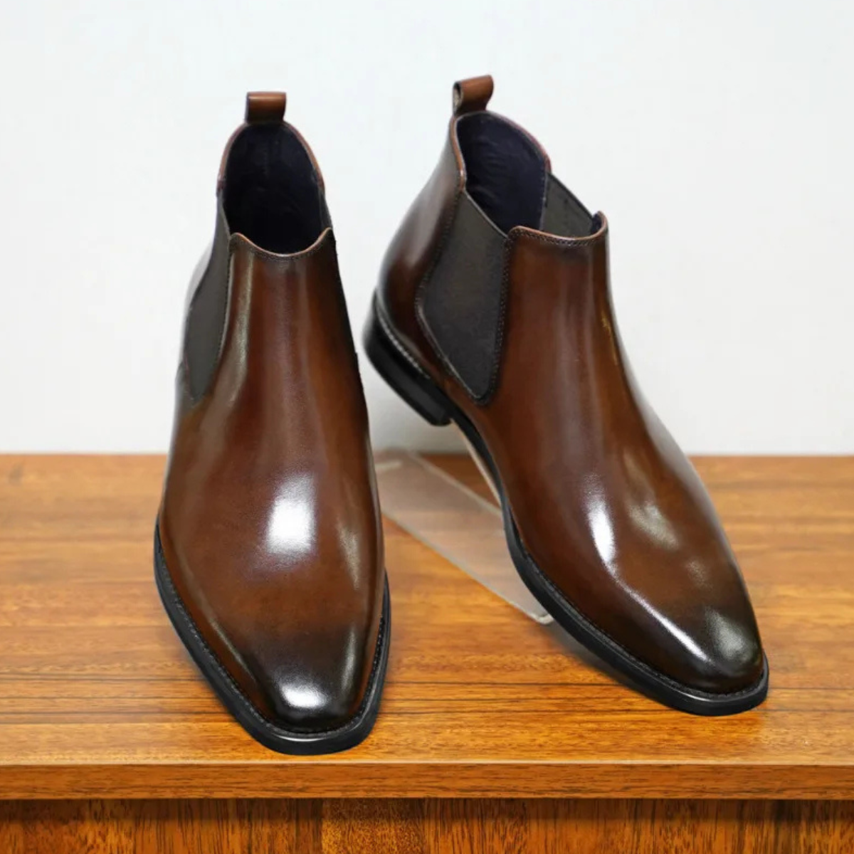 Ironridge Men's Polished Leather Ankle Boots