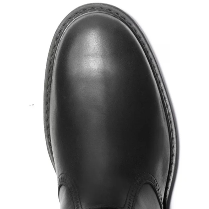 Men's Leather Chelsea Boots Slip On Classic Black