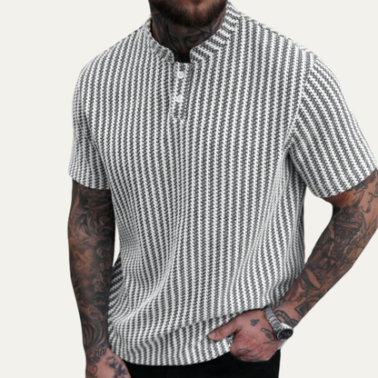 Men's Textured Polo Shirt Summer Casual