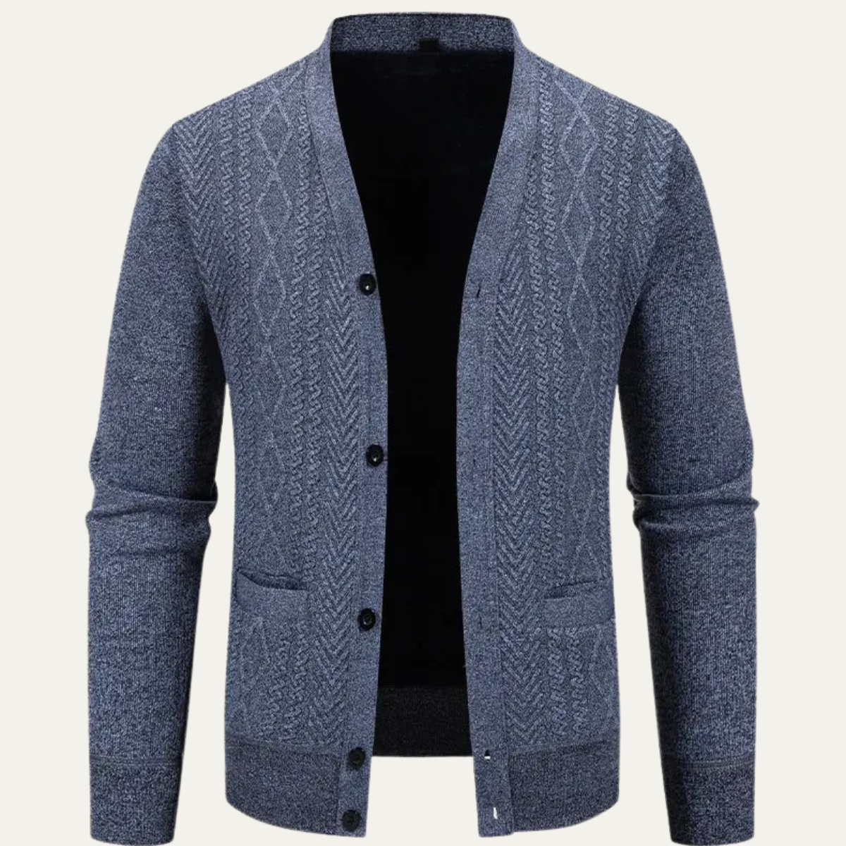 Men's Casual Cardigan Knit Button Up With Pockets
