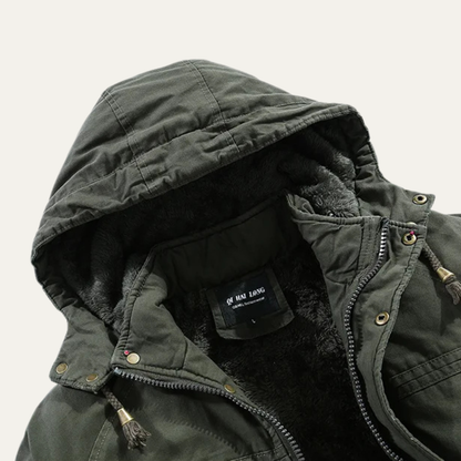 Men's Cotton Hooded Jacket Warm Inner Lining