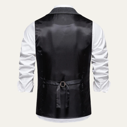 Men's Tweed Waistcoat With Pocket Watch Chain