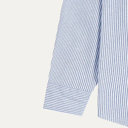 Men's Striped Classic Collar Shirt with Pocket