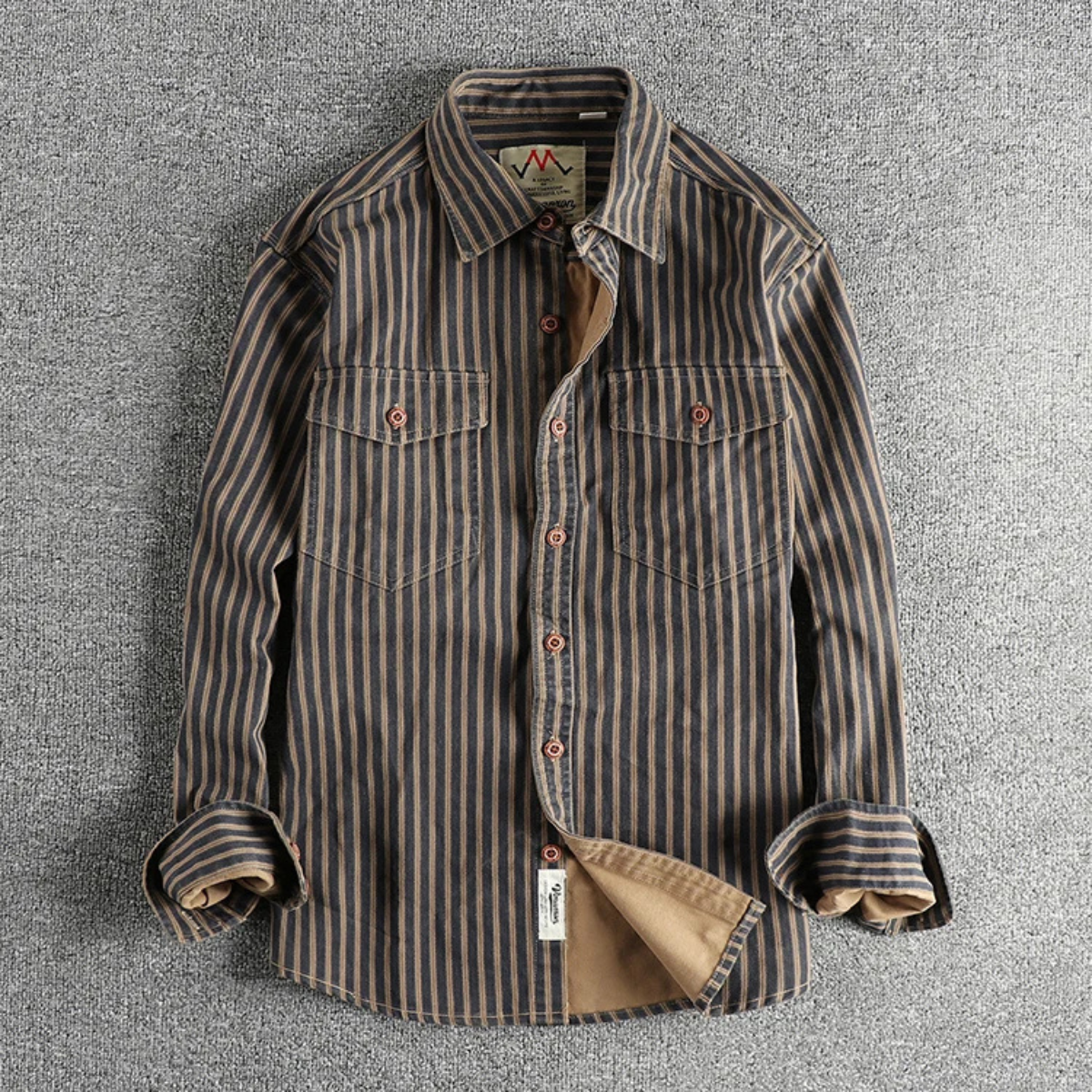 Men's Retro Striped Button Up Shirt