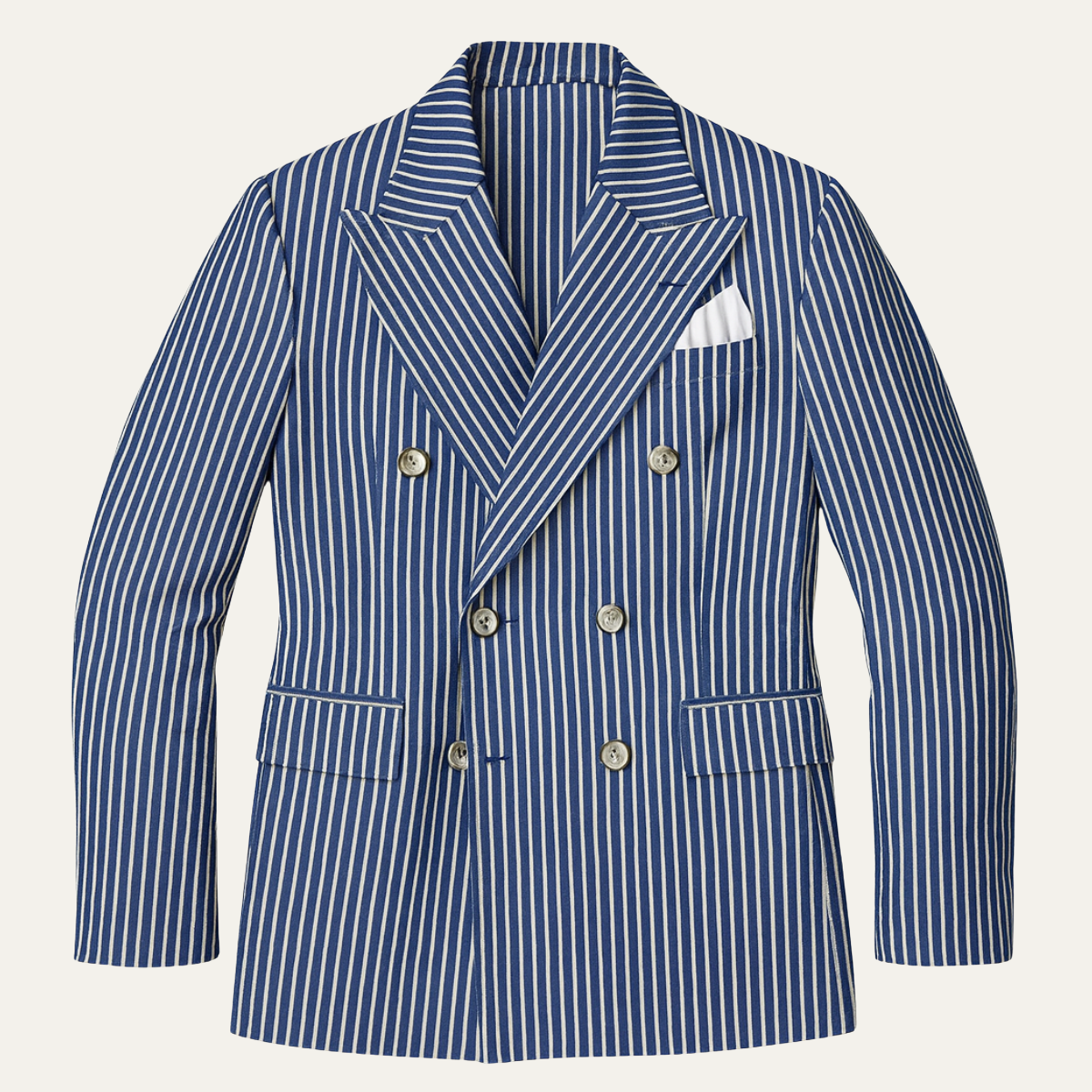 Men's Striped Double Breasted Blazer Suit - Vonnera