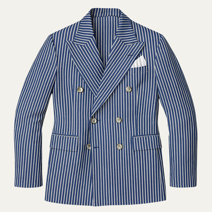 Men's Striped Double Breasted Blazer Suit - Vonnera