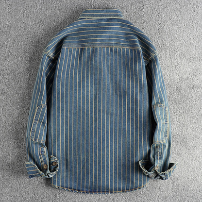 Men's Heavy Cotton Striped Casual Shirt