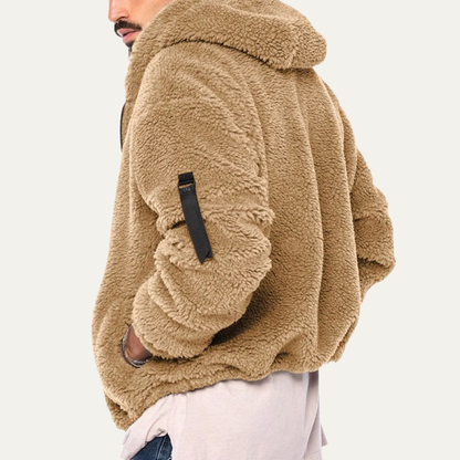 Men's Soft Velvet Fleece Hoodie Jacket