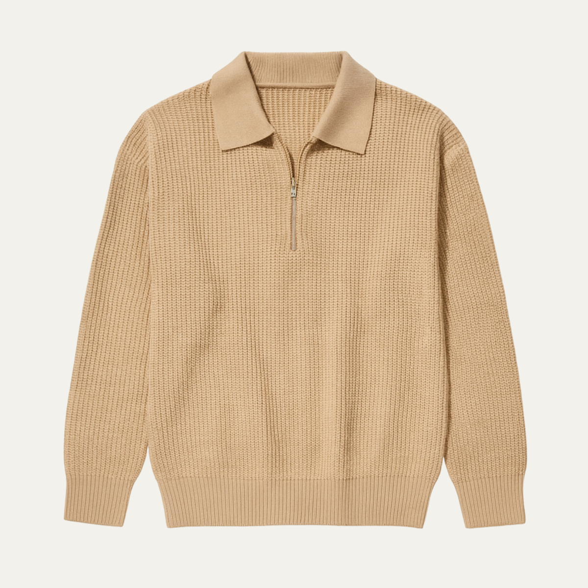 Men's Warm Waffle Knit Half Zip Sweater - Vonnera