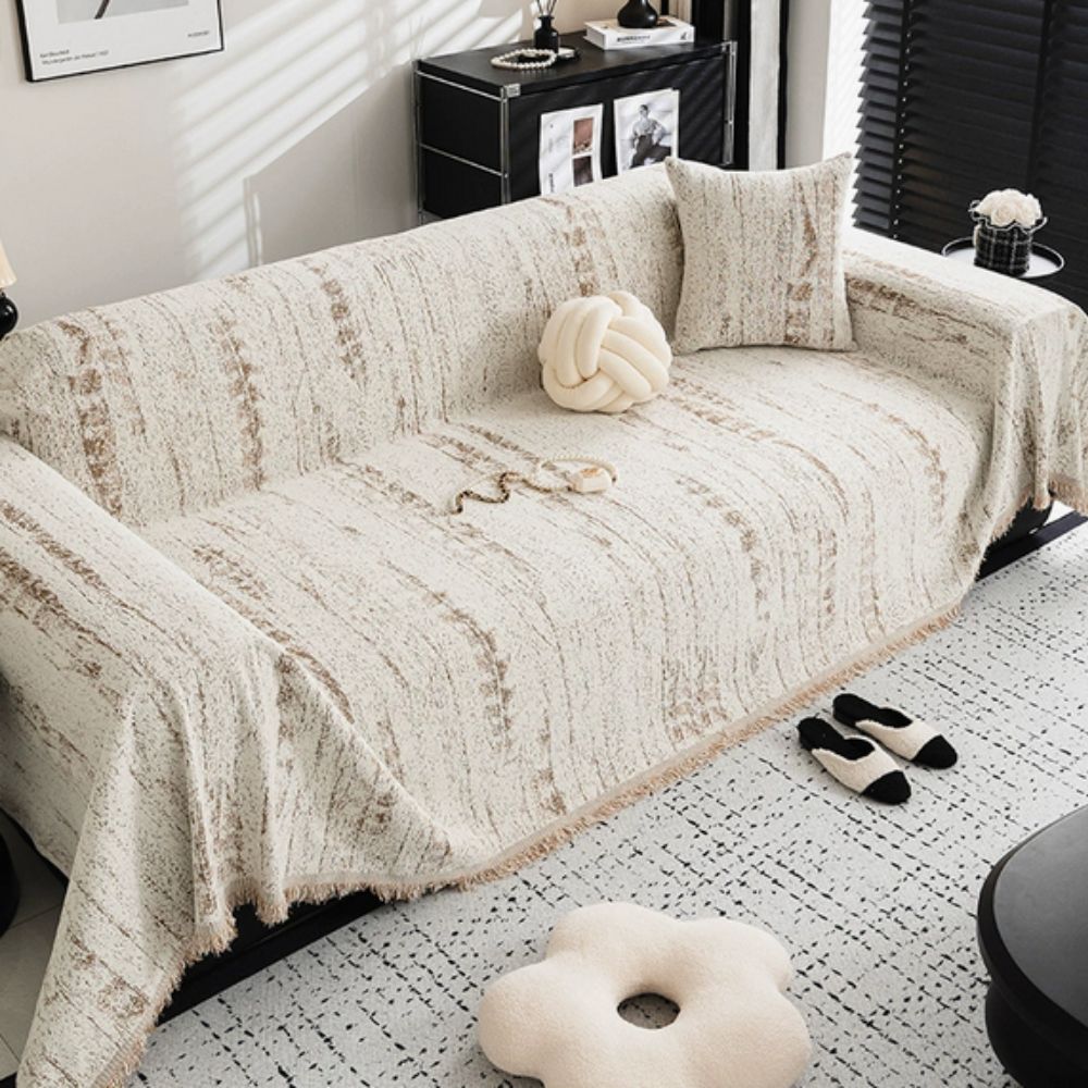Elegant Sofa Cover Almond Crest Comfortable Living Room Furniture