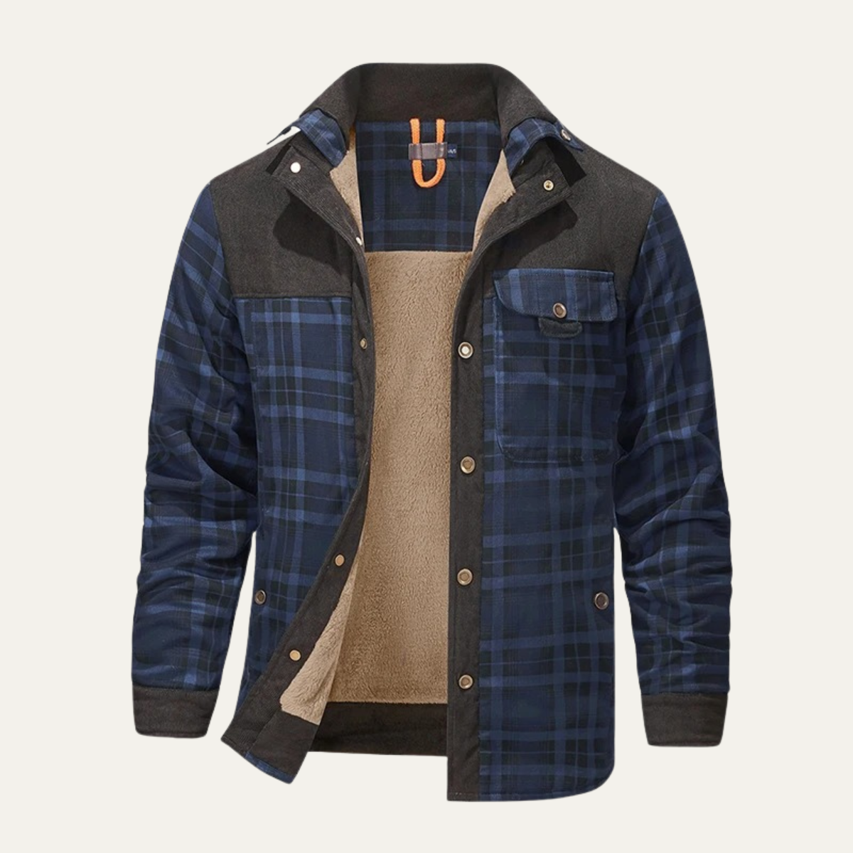 Men's Plaid Flannel Jacket Fleece Lined