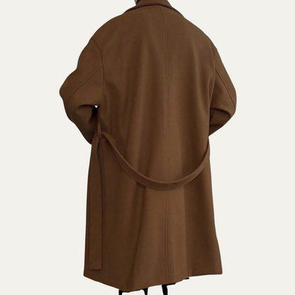Men's Wool Wrap Coat Camel Color With Belt