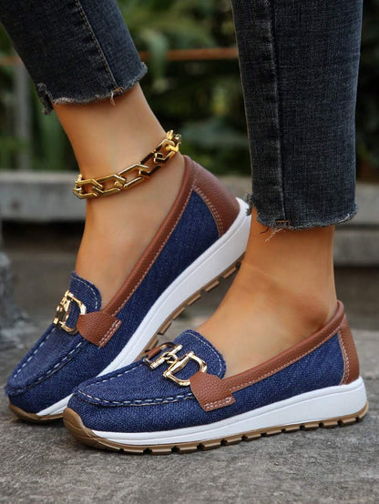 Hazzie Women's Slip-On Loafers Flat Leather Shoes
