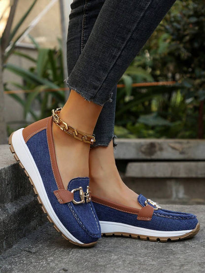 Hazzie Women's Slip-On Loafers Flat Leather Shoes