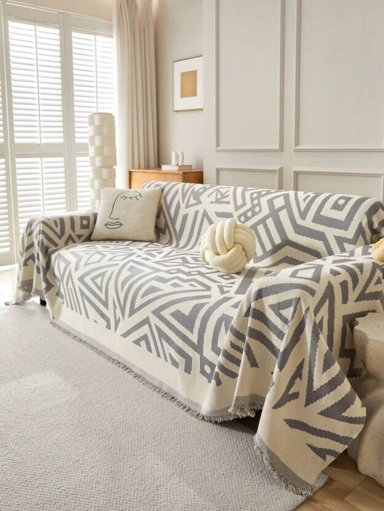 Chenille Sofa Throw Blanket Bohemian Style - Vonnera