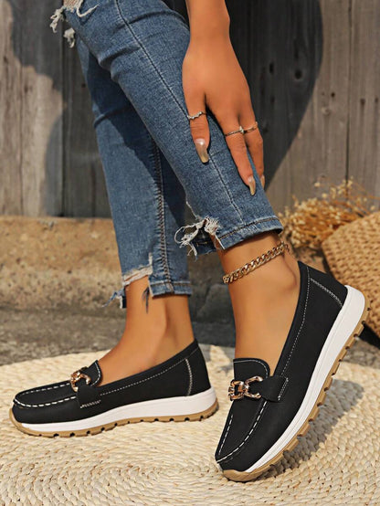 Hazzie Women's Slip-On Loafers Flat Leather Shoes
