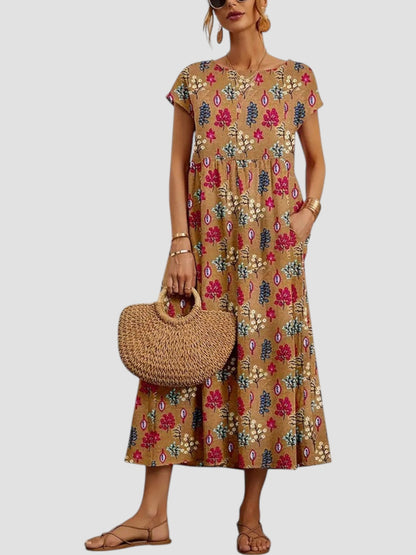 Women's Midi Floral Print Casual Dress