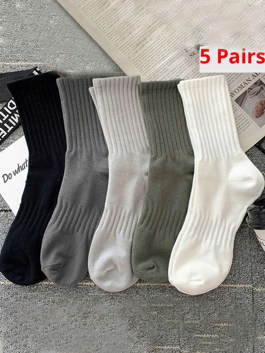 Women's Ribbed Crew Socks Ruffled Edge