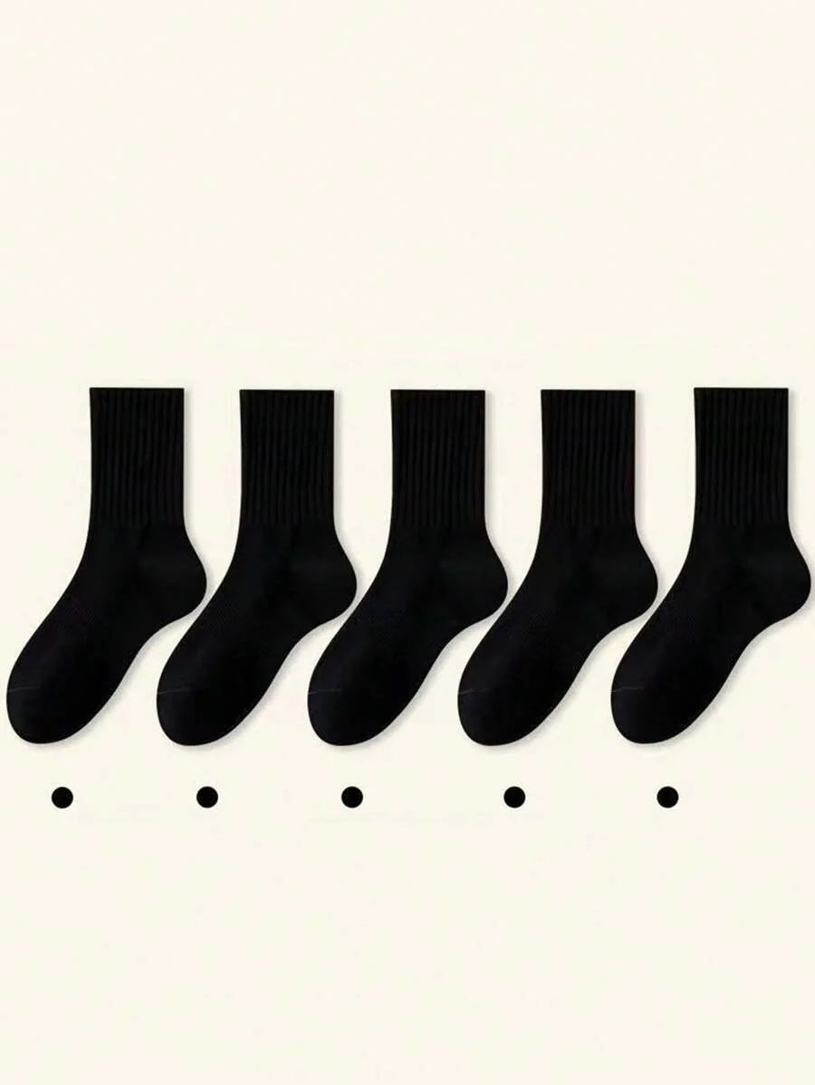 Women's Ribbed Crew Socks Ruffled Edge