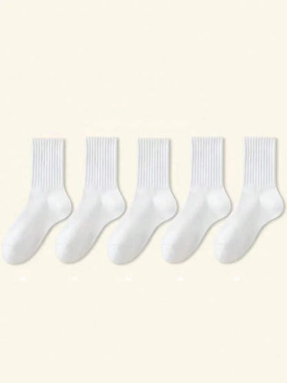 Women's Ribbed Crew Socks Ruffled Edge