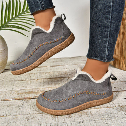 Women's Fur Lined Ankle Boots Anti-Slip Thick Sole