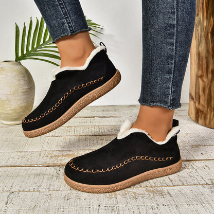 Women's Low Ankle Boots Rounded Toe Pull On Design