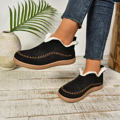 Women's Fur Lined Ankle Boots Anti-Slip Thick Sole