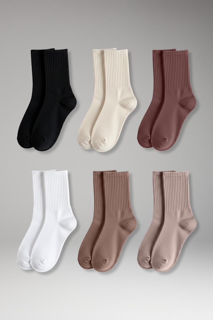 Women's Ribbed Crew Socks Ruffled Edge - Vonnera