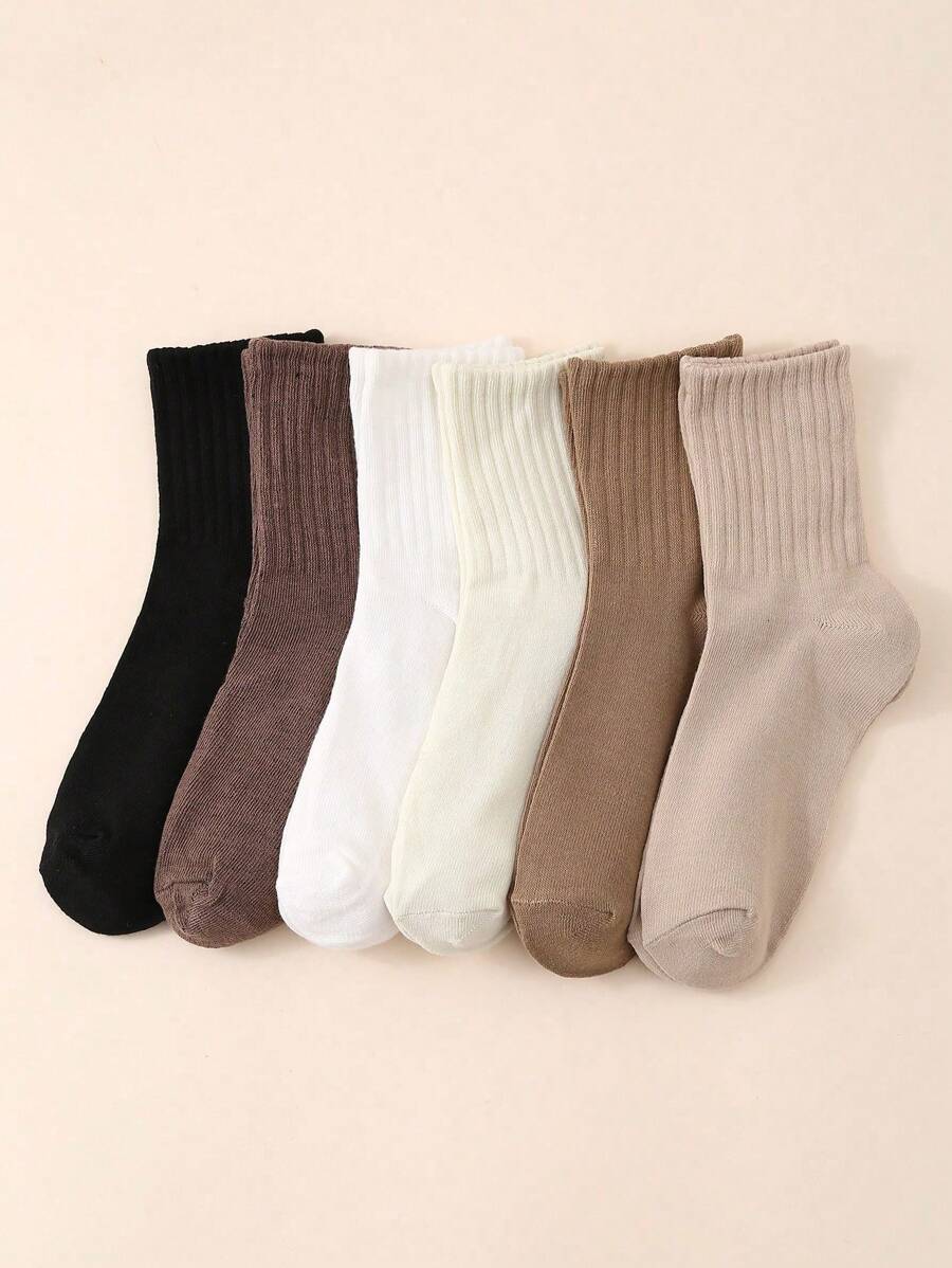 Women's Ribbed Crew Socks Ruffled Edge