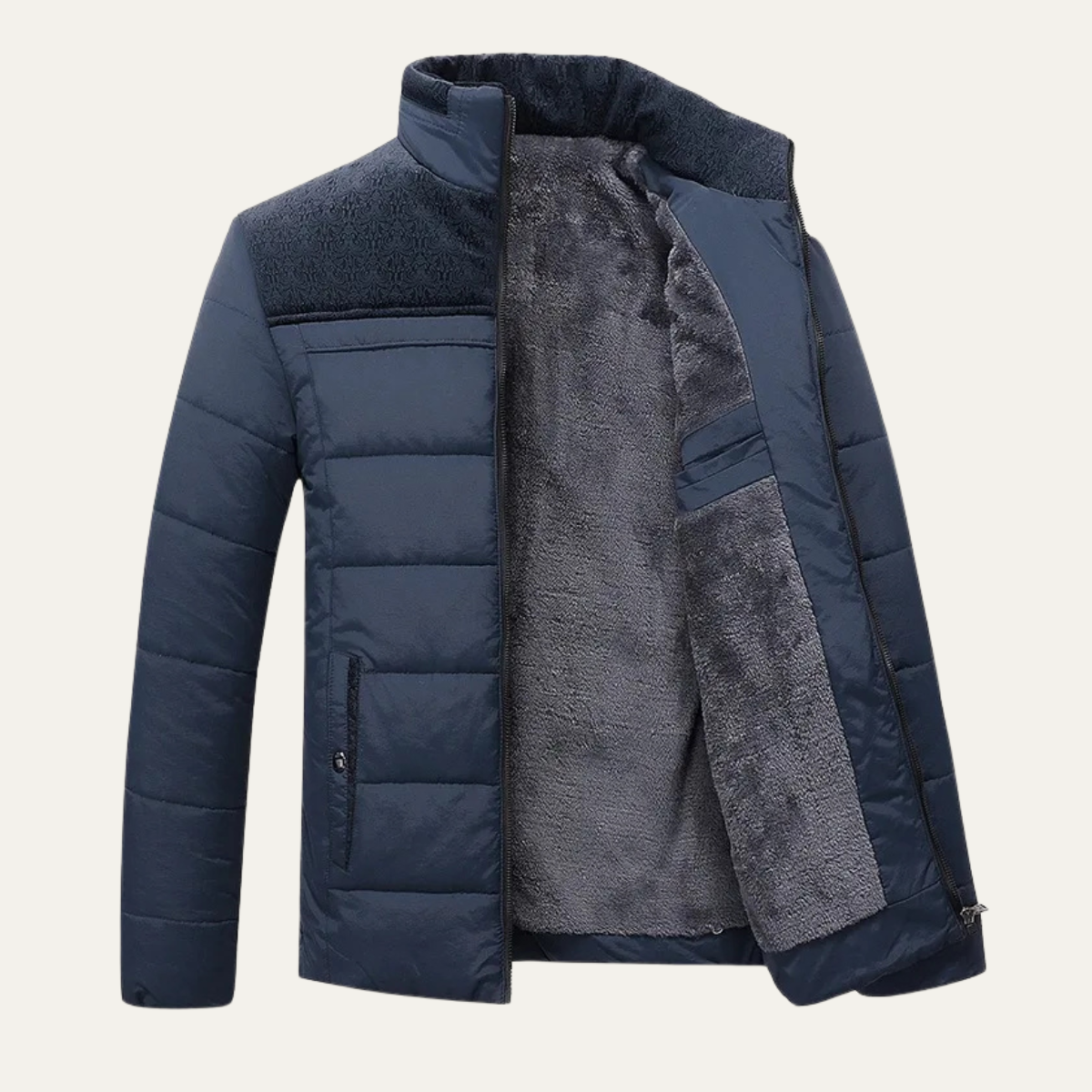 Men's Insulated Puffer Jacket Plush Winter Coat