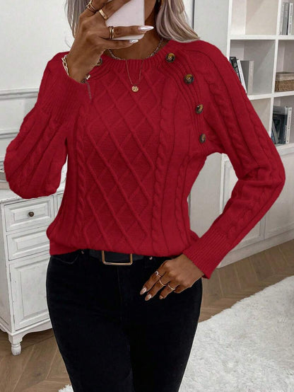 Women's Blouse Button Front Decorative Details