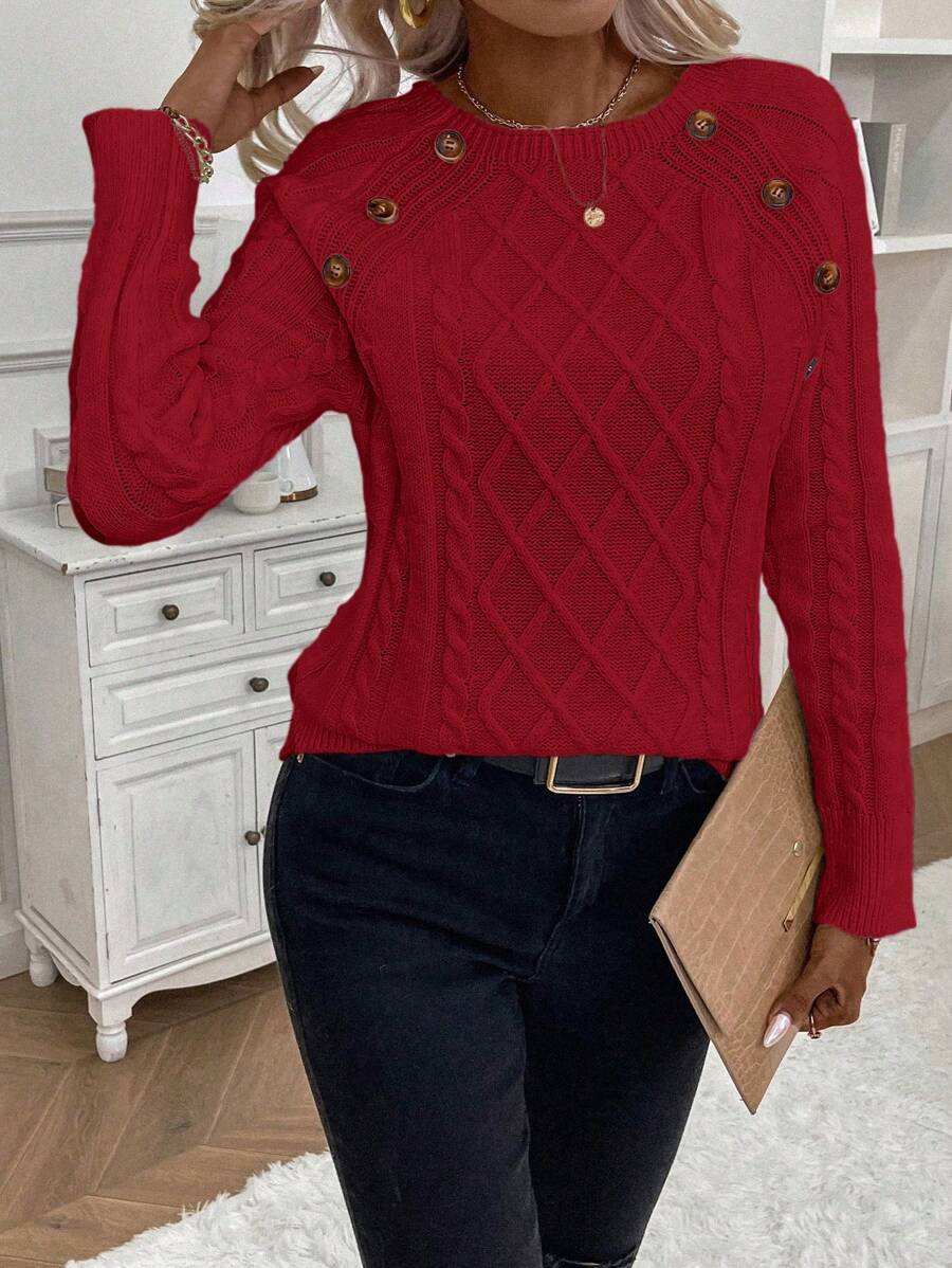 Women's Blouse Button Front Decorative Details