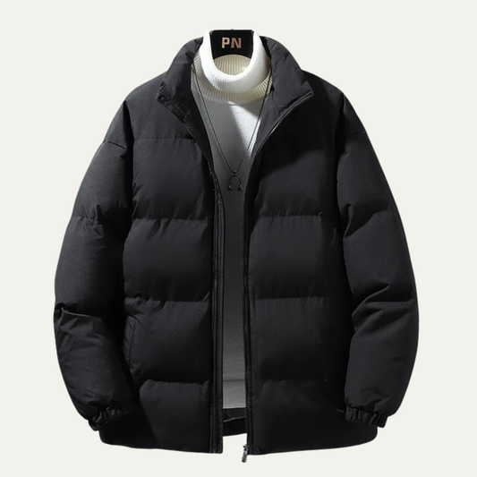 Men's Down Puffer Coat Warm Winter Thick Black - Vonnera