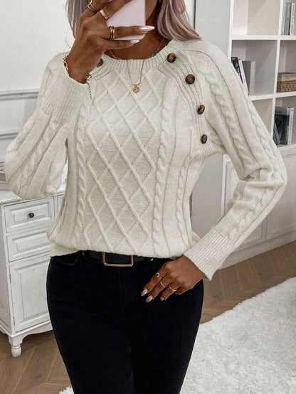 Women's Cable Round Neck Sweater