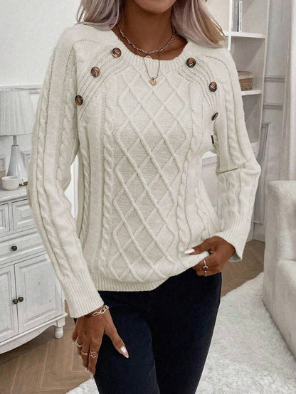 Women's Blouse Button Front Decorative Details