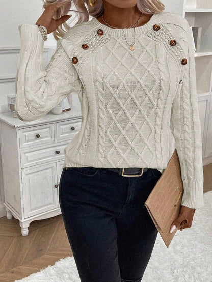 Women's Cable Round Neck Sweater