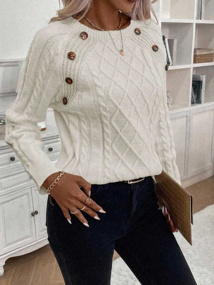 Women's Blouse Button Front Decorative Details