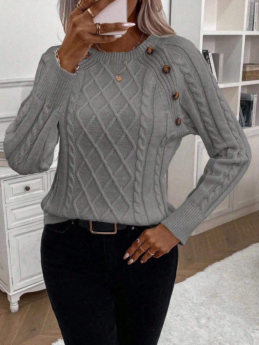 Women's Blouse Button Front Decorative Details