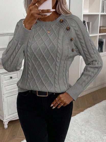 Women's Blouse Button Front Decorative Details